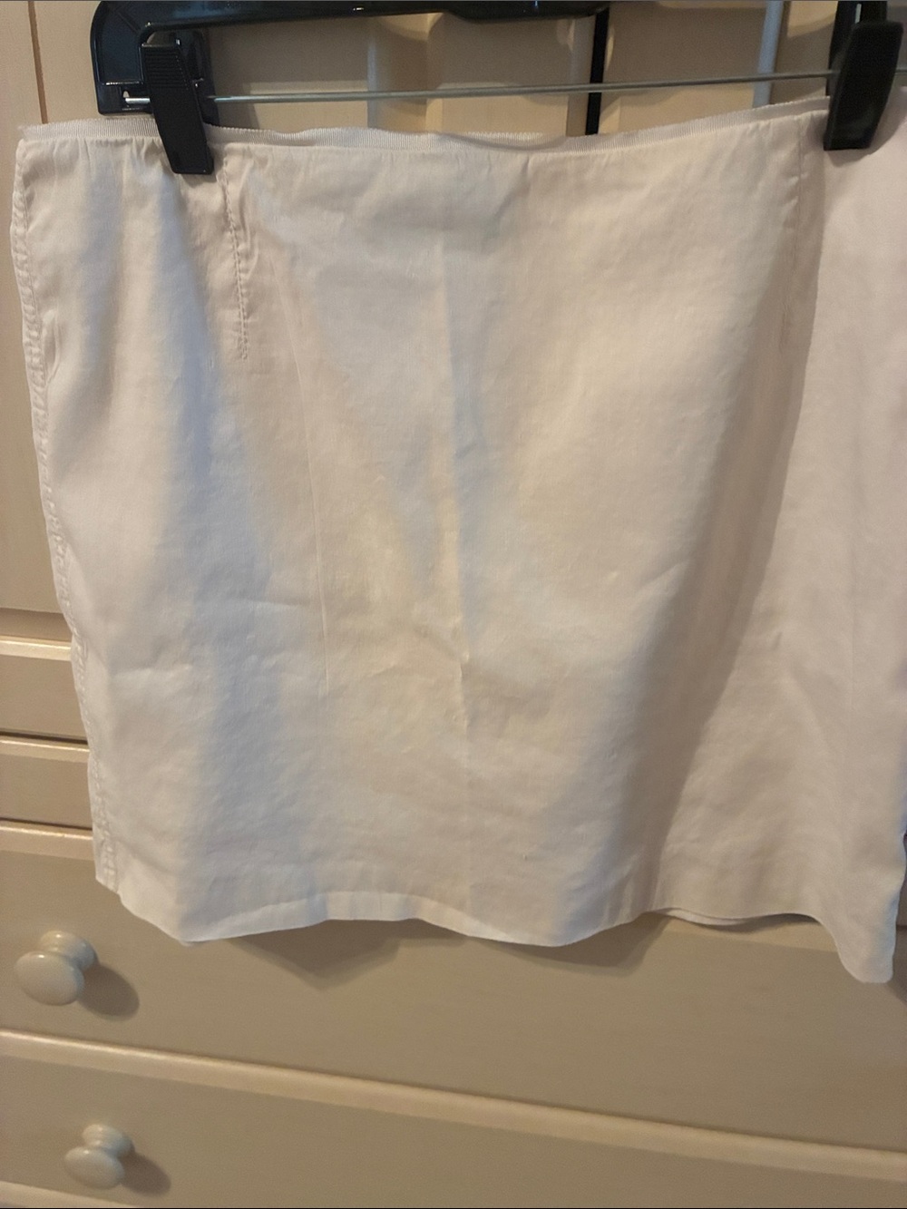 White A-Line Mini Skirt with Subtle Seaming
